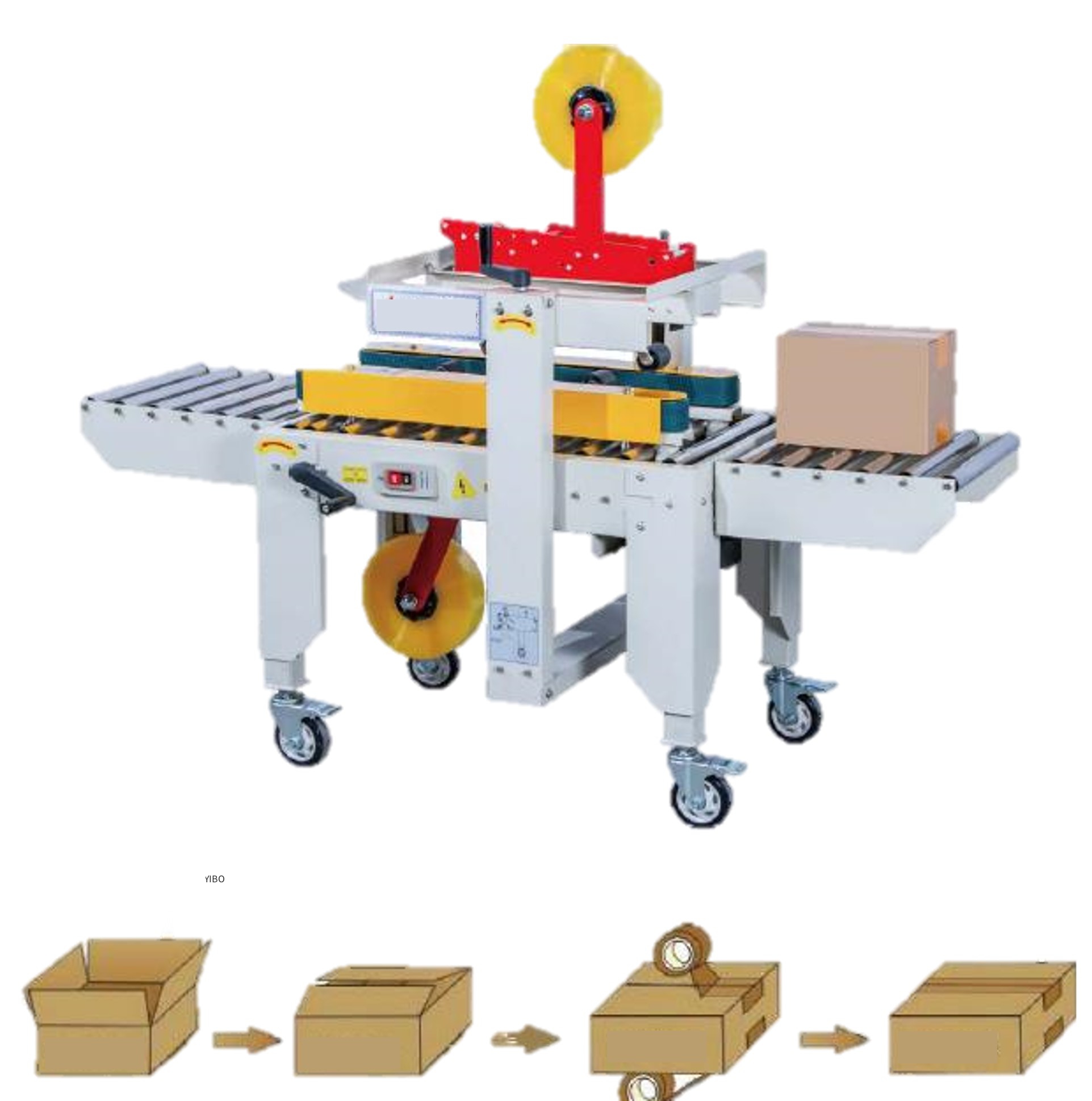 Carton bottom and top tape sticking